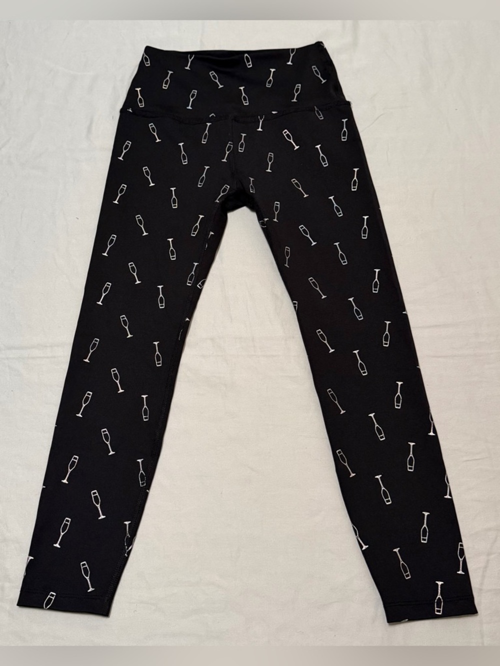 Beyond Yoga Spacedye Black Champagne Print Leggings XS High Waisted 7/8